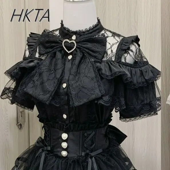 Japanese Mine Lolita Shirt Y2k Aesthetic Bow Shirts Punk Subculture Cute Solid Color Lace Short-sleeve Blouse New Summer Camisas
Japanese Mine Lolita Shirt Y2k Aesthetic Bow Shirts Punk Subculture Cute Solid Color Lace Short-sleeve Blouse New Summer Camisas