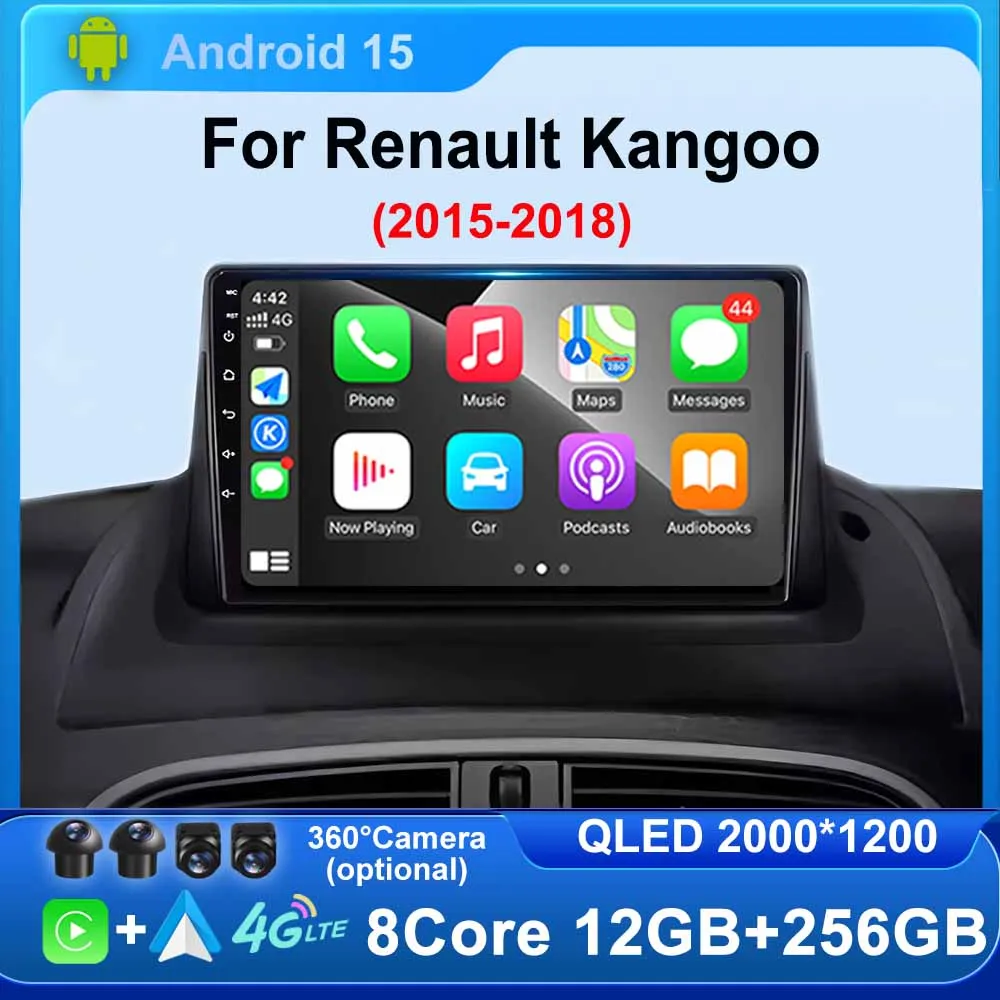 Android 15 for Renault Kangoo 2015 - 2018 Car Radio Multimedia Player QLED Screen Carplay WIFI 4G GPS Navigation BTNO 2 DIN DVD
Android 15 for Renault Kangoo 2015 - 2018 Car Radio Multimedia Player QLED Screen Carplay WIFI 4G GPS Navigation BTNO 2 DIN DVD
