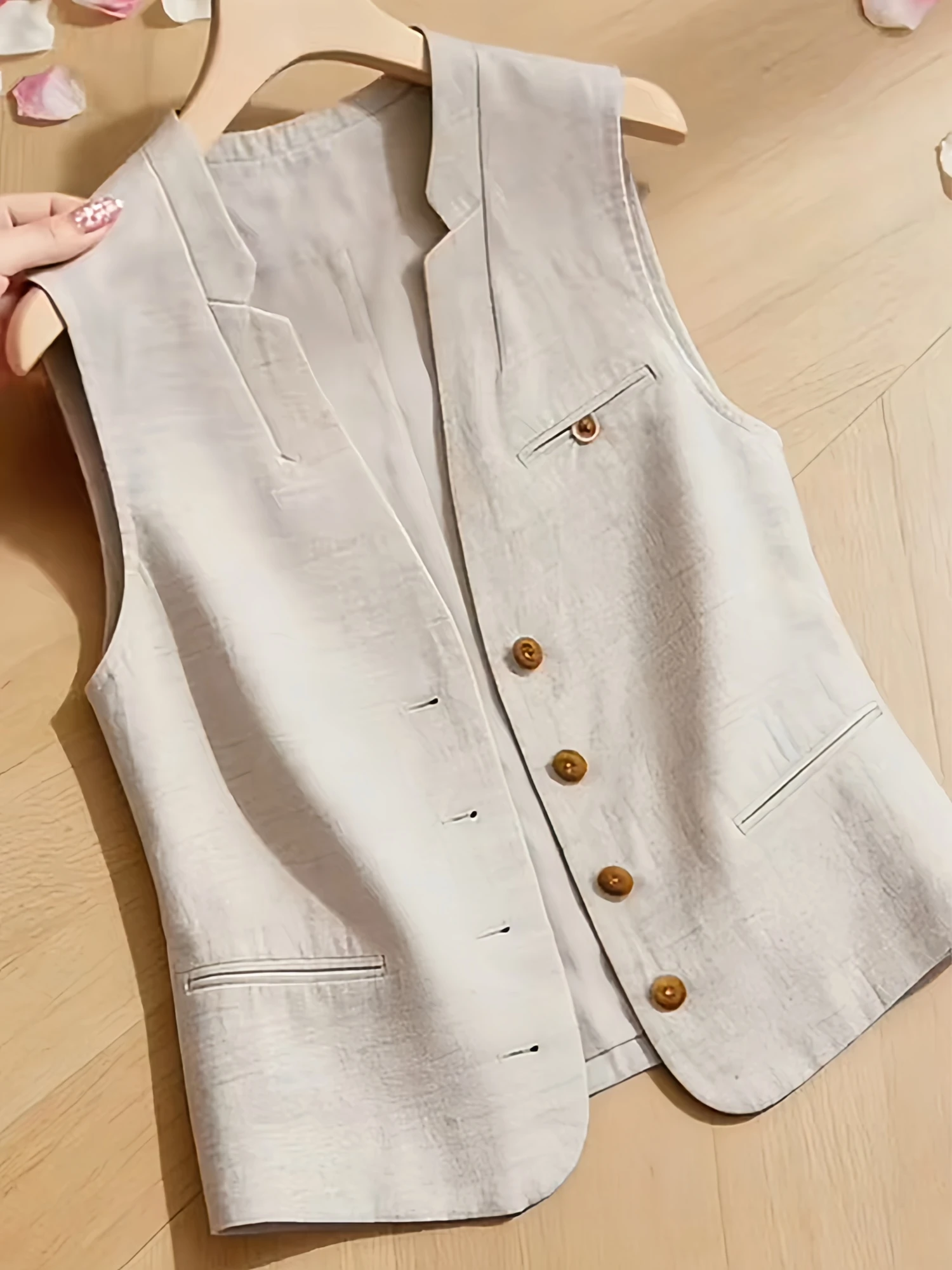 Women's Sleeveless Suit Vest Summer High-End Loose V-Neck Shoulder Pad Top Casual Style Fashionable Warmth Comfortable Fit
Women's Sleeveless Suit Vest Summer High-End Loose V-Neck Shoulder Pad Top Casual Style Fashionable Warmth Comfortable Fit