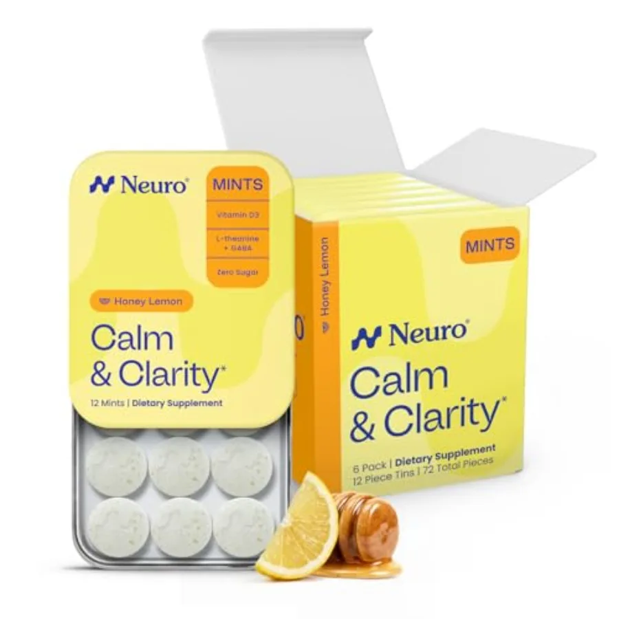 Calm and Clarity Mints - GABA L-Theanine Stress Supplement with Vitamin D3 - n-Drowsy, Functional Calming Mints for Mood, Menta
Calm and Clarity Mints - GABA L-Theanine Stress Supplement with Vitamin D3 - n-Drowsy, Functional Calming Mints for Mood, Menta