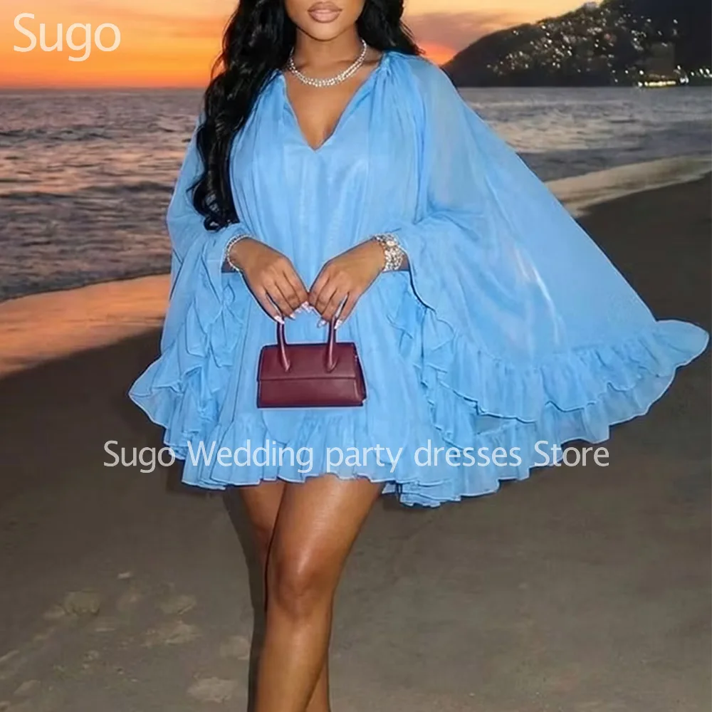 Customized Short Blue Cocktail Dresses for Special Events V-Neck A-Line Prom Party Birthday Summer Woman Evening Dress 2026
Customized Short Blue Cocktail Dresses for Special Events V-Neck A-Line Prom Party Birthday Summer Woman Evening Dress 2026