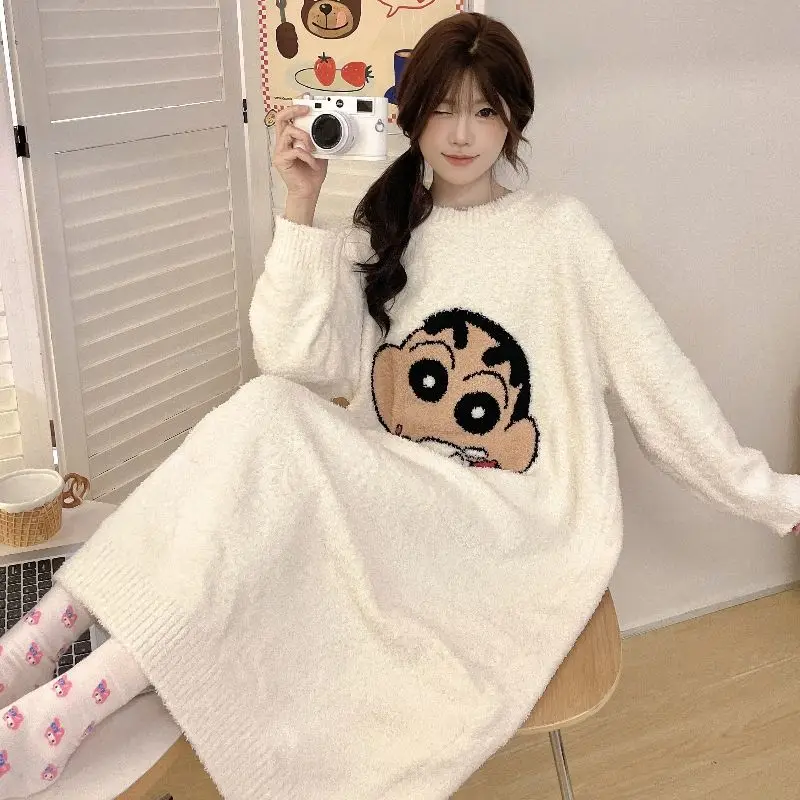 Anime Cute Cartoon Crayon Shin Chan Minimalist Nightgown Women's Long Home Outfit Kawaii Pajamas Christmas Present
Anime Cute Cartoon Crayon Shin Chan Minimalist Nightgown Women's Long Home Outfit Kawaii Pajamas Christmas Present