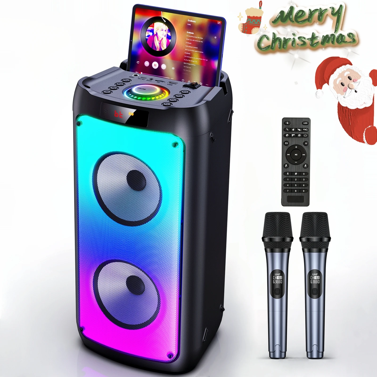 T10-T Wireless Bluetooth Speaker, Karaoke Machine with 2 Microphone, Home Karaoke Party Speaker with LED Light
T10-T Wireless Bluetooth Speaker, Karaoke Machine with 2 Microphone, Home Karaoke Party Speaker with LED Light