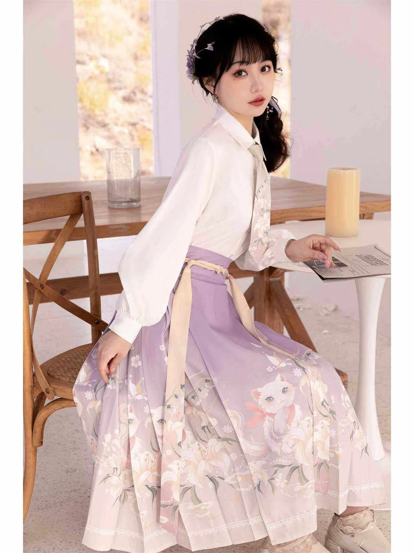High Waist A-Line Midi Skirt Chinese Style Pleated Belted Women's Purple National Style Half-length Skirt Summer New Arrival
High Waist A-Line Midi Skirt Chinese Style Pleated Belted Women's Purple National Style Half-length Skirt Summer New Arrival