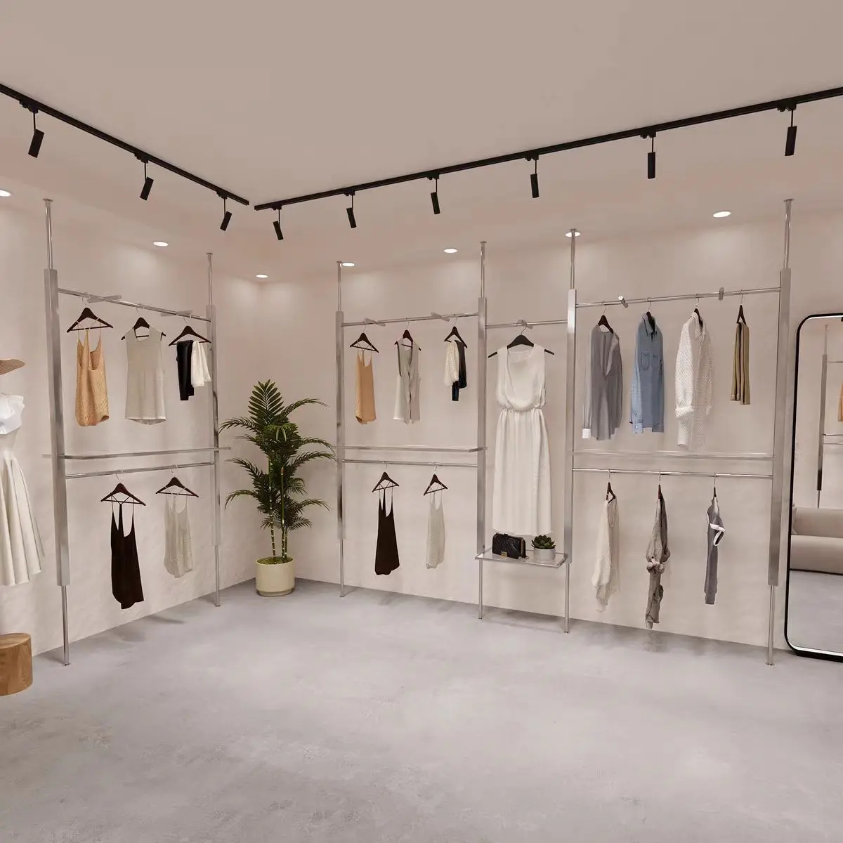 Clothing store display rack Stainless steel wedding dress AA column Adjustable display rack Women's clothing store clothes shelf
Clothing store display rack Stainless steel wedding dress AA column Adjustable display rack Women's clothing store clothes shelf