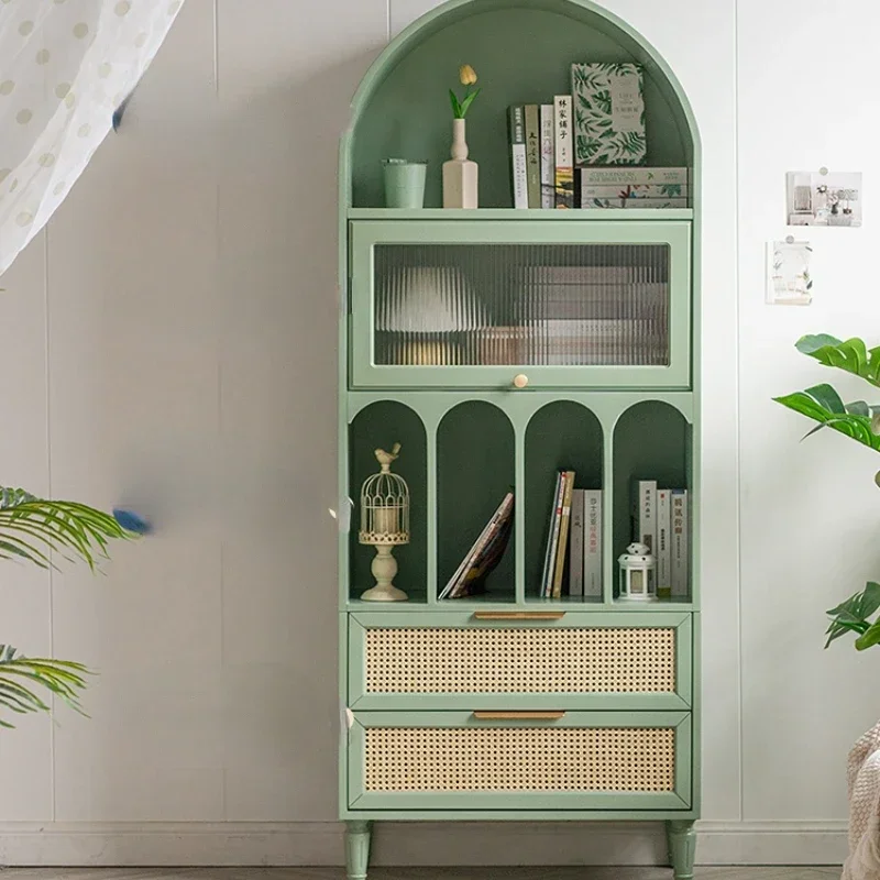 Arch Bookcase Rattan Bookshelf Floor Dining Cabinet Green Storage Cabinet Japanese Study File Cabinet living room decoration
Arch Bookcase Rattan Bookshelf Floor Dining Cabinet Green Storage Cabinet Japanese Study File Cabinet living room decoration