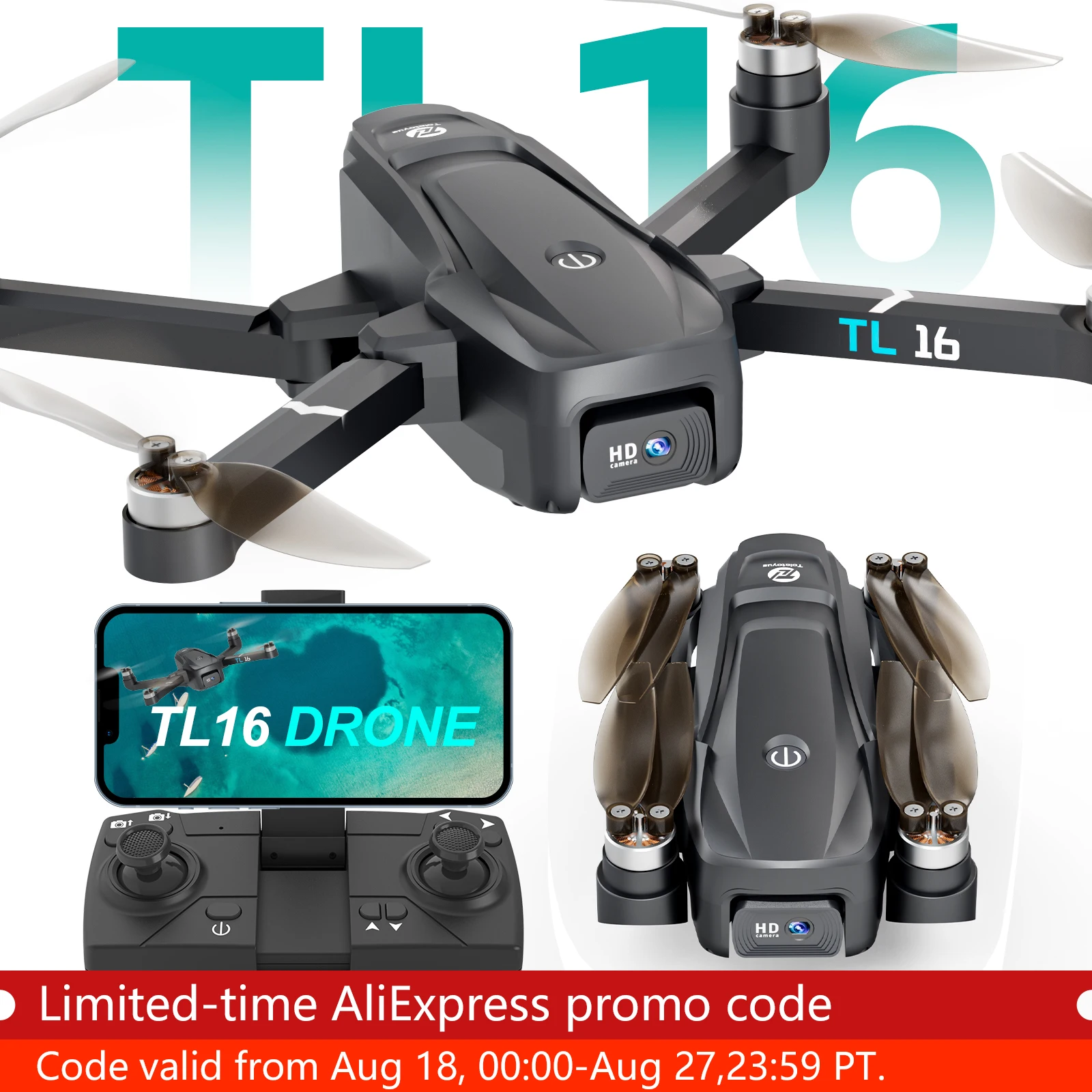 TL16 Drone 1080P HD Camera 2.4G WiFi FPV UAV Toy RC Quadcopter Brushless Motor Wide Angle Motorised lens Optical Flow Gift CO
TL16 Drone 1080P HD Camera 2.4G WiFi FPV UAV Toy RC Quadcopter Brushless Motor Wide Angle Motorised lens Optical Flow Gift CO