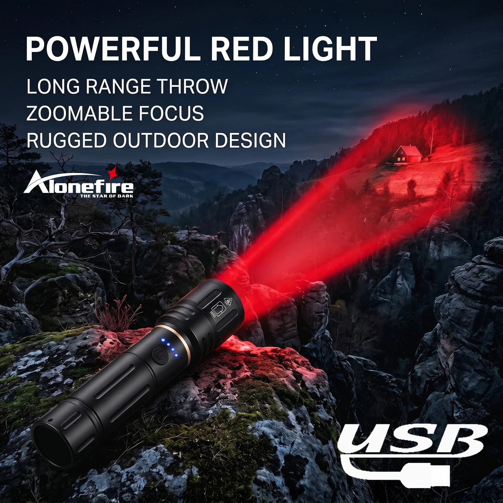 Alonefire Zoom High Power Red Blue Green White light flashlight Rechargeable Torch Outdoor Camping Hiking Hunting Fishing Lamp
Alonefire Zoom High Power Red Blue Green White light flashlight Rechargeable Torch Outdoor Camping Hiking Hunting Fishing Lamp