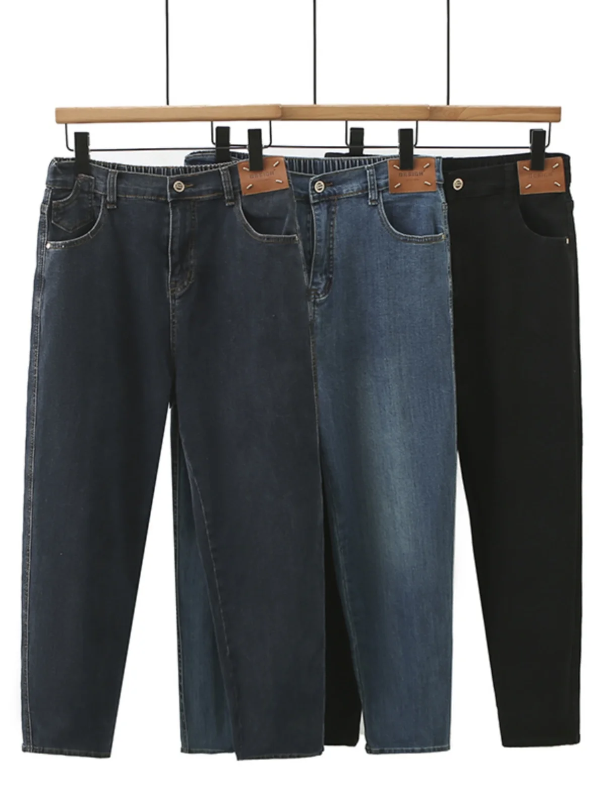 High Waist Black Denim Straight Leg Pants Elastic Stretchy Labelled plus Size Slimming Harem Nine-Piece Jeans Autumn Wear
High Waist Black Denim Straight Leg Pants Elastic Stretchy Labelled plus Size Slimming Harem Nine-Piece Jeans Autumn Wear