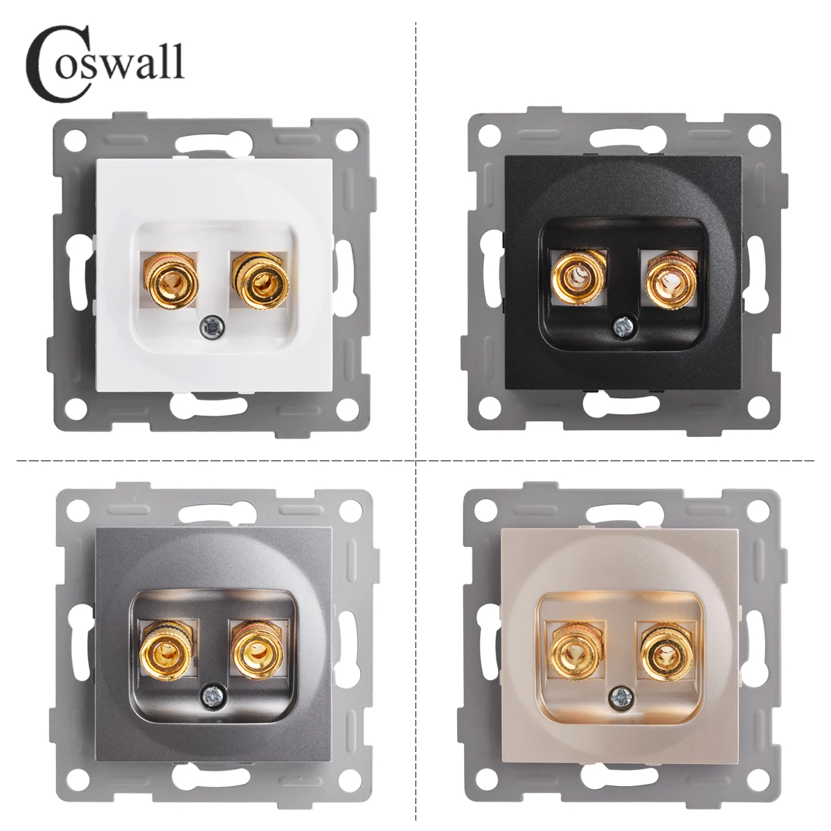 COSWALL H Series European standard Dual Audio Socket Multimedia Audio 86 Type Home Wall Embedded Speaker Connector Input Moduel
COSWALL H Series European standard Dual Audio Socket Multimedia Audio 86 Type Home Wall Embedded Speaker Connector Input Moduel