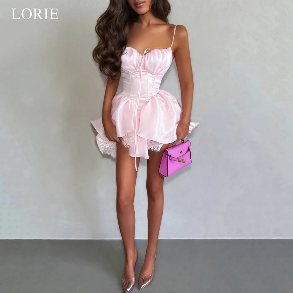 LORIE Mini Satin Evening Dresses Spaghetti Straps Waist-cinching Party Gowns A-Line Patchwork Lace Cocktail Dress Customized
LORIE Mini Satin Evening Dresses Spaghetti Straps Waist-cinching Party Gowns A-Line Patchwork Lace Cocktail Dress Customized