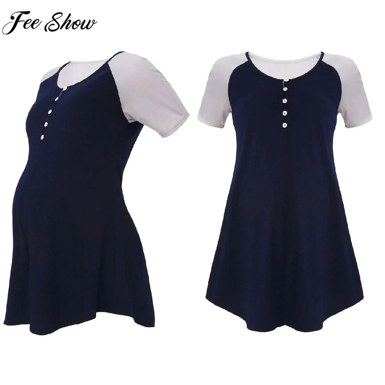 Pregnant Women Short Sleeve Loose Casual Dress Button Closure Cotton Dress Maternity Breastfeeding Costume Loungewear Sleepwear
Pregnant Women Short Sleeve Loose Casual Dress Button Closure Cotton Dress Maternity Breastfeeding Costume Loungewear Sleepwear