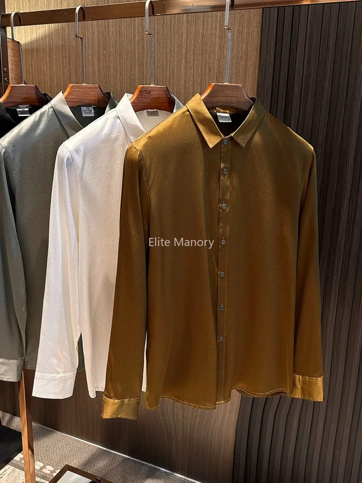 Exclusive high-end mulberry silk spring new solid color business casual versatile silk long-sleeved shirt
Exclusive high-end mulberry silk spring new solid color business casual versatile silk long-sleeved shirt