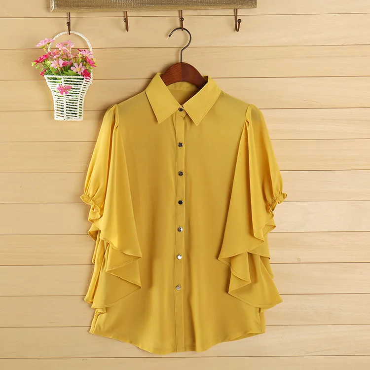 Special Offer Summer Short Sleeve Chiffon Shirt Turn-down Collar Short Jacket Original Shirt Fairy Sleeve Elegance Lady Top
Special Offer Summer Short Sleeve Chiffon Shirt Turn-down Collar Short Jacket Original Shirt Fairy Sleeve Elegance Lady Top