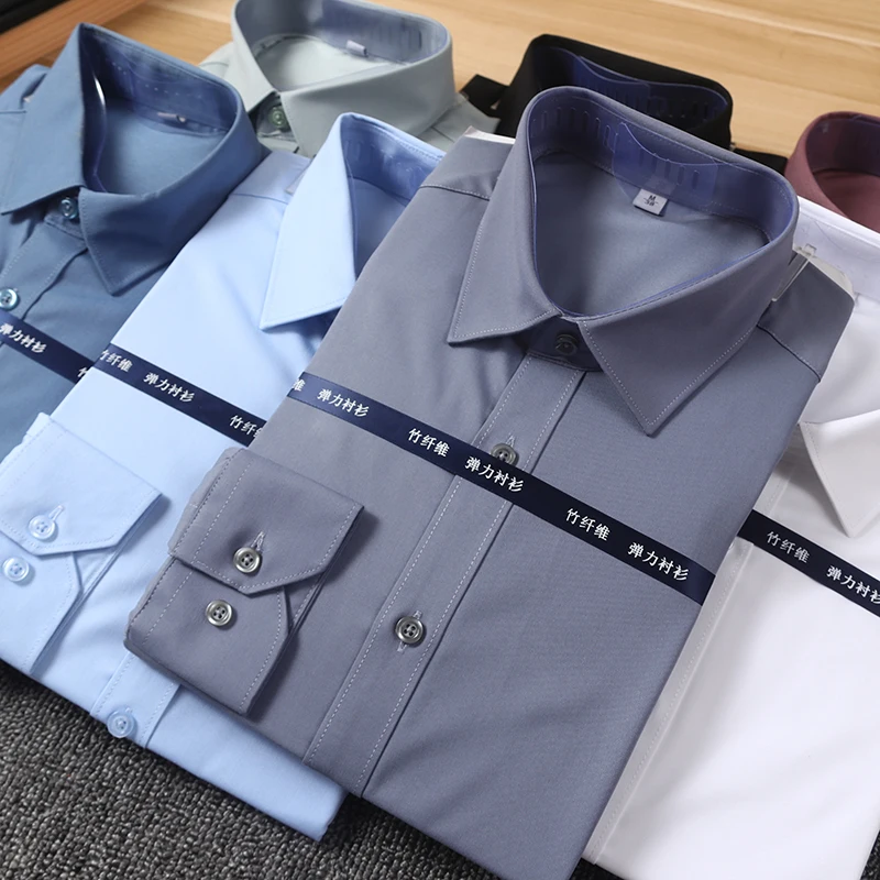 Elastic Bamboo Fiber Men's Business Casual Long Sleeve Shirt Thin Slim Fit Office Shirt Breathable Lightweight Autumn Top
Elastic Bamboo Fiber Men's Business Casual Long Sleeve Shirt Thin Slim Fit Office Shirt Breathable Lightweight Autumn Top