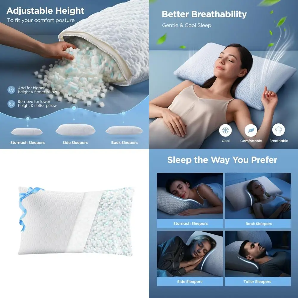 Регулируемая подушка из пены с эффектом памяти для сна на боку, спине и животе - размер King Size
Регулируемая подушка из пены с эффектом памяти для сна на боку, спине и животе - размер King Size