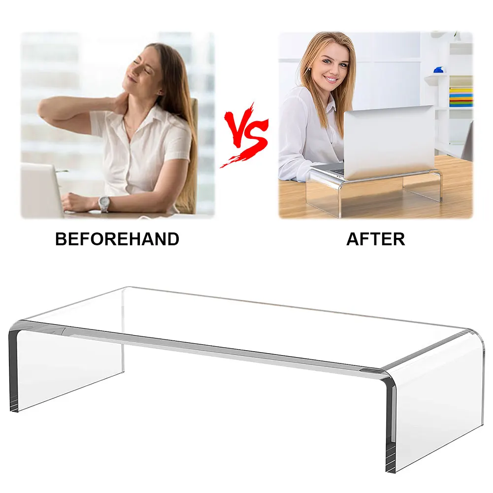 Acrylic Monitor Stand Laptop Stand Riser Desk Computer Stand Laptop/PC/Multimedia Monitor Stand for Home Office