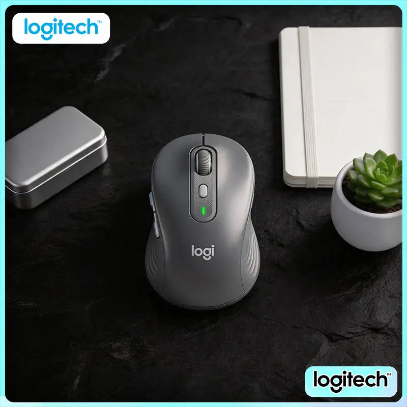 Ergonomic M750 Wireless Mouse - Custom Shortcut Buttons, 4000 DPI Precision, Dual Connection, Office Essential