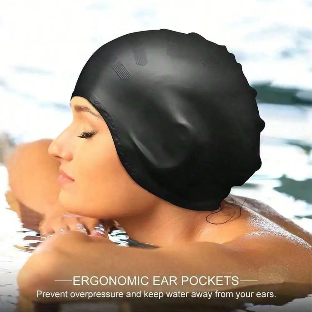 Silicone Ear Protection Swimming Cap, Adult Unisex Elastic Comfortable Non-Tight Swim Cap, Long Hair Swimming Cap, Plus Size Sil
Silicone Ear Protection Swimming Cap, Adult Unisex Elastic Comfortable Non-Tight Swim Cap, Long Hair Swimming Cap, Plus Size Sil