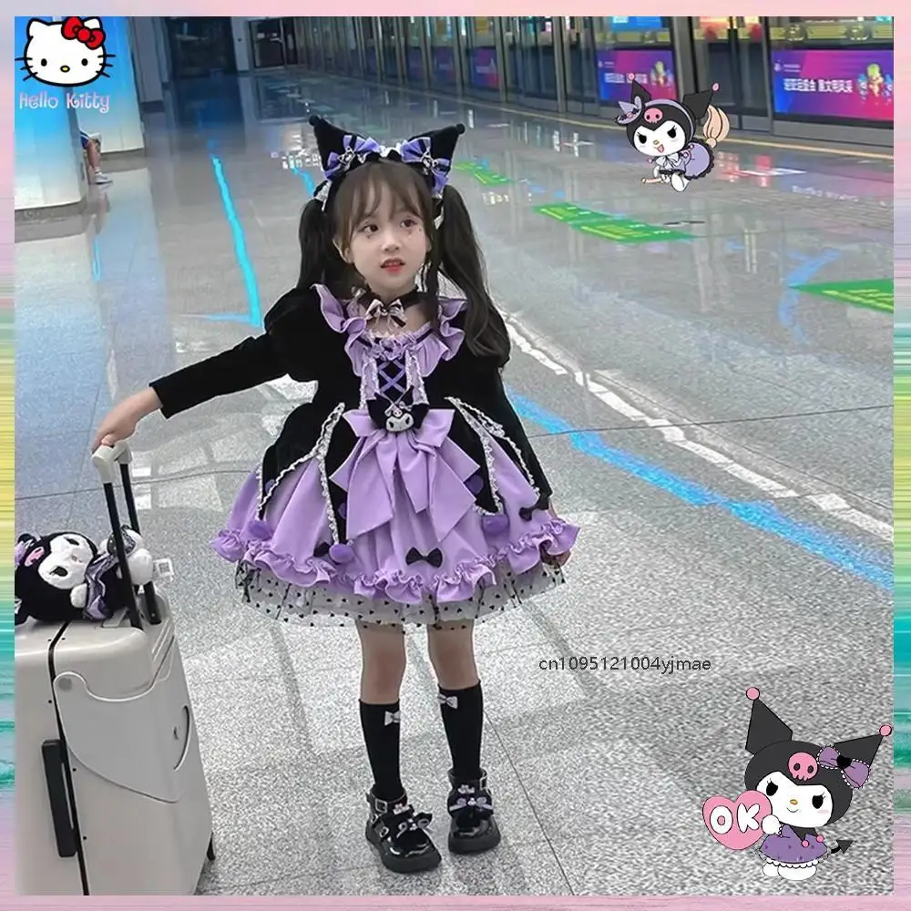 Детское платье Kuromi в стиле Лолиты, косплей, аниме Sanrios Kawaii, высококачественные платья для девочек, пышная юбка, милое праздничное платье-пачка для девочек, платье принцессы
Детское платье Kuromi в стиле Лолиты, косплей, аниме Sanrios Kawaii, высококачественные платья для девочек, пышная юбка, милое праздничное платье-пачка для девочек, платье принцессы