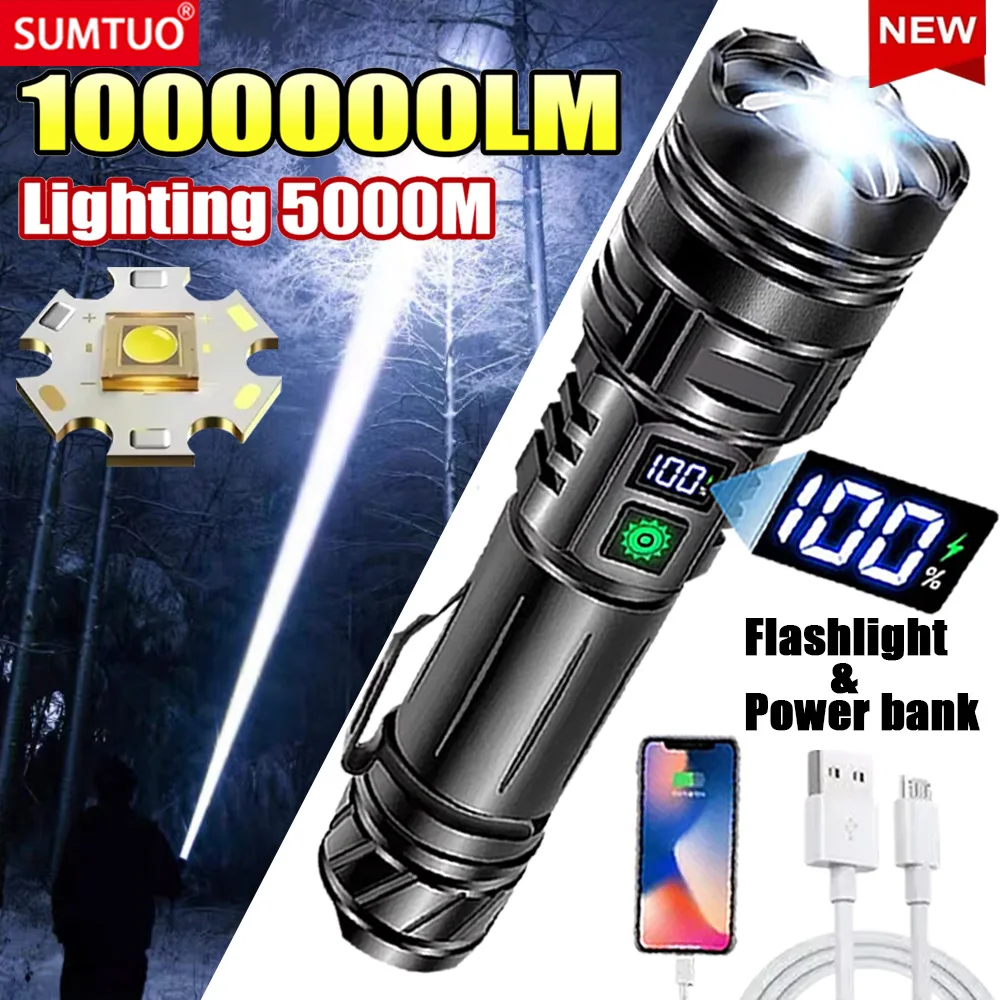 2026 Super Powerful Flashlight USB Rechargeable LED Flashlight Torch Ultra Powerful Flashlight Waterproof Outdoor Camping Hiking
2026 Super Powerful Flashlight USB Rechargeable LED Flashlight Torch Ultra Powerful Flashlight Waterproof Outdoor Camping Hiking