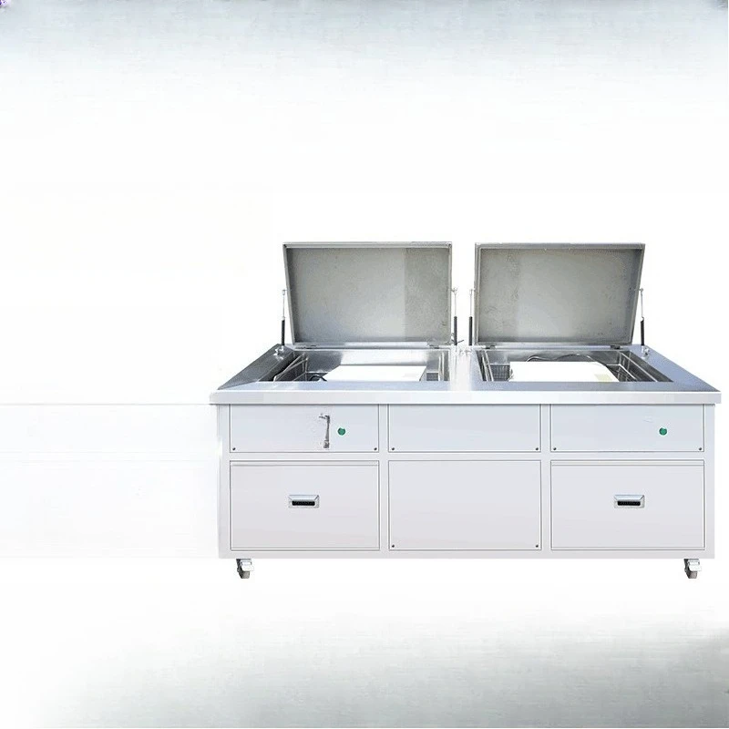 Double slot ultrasonic cleaning machine industrial five oil removal stamping parts gear oil cleaning equipment
Double slot ultrasonic cleaning machine industrial five oil removal stamping parts gear oil cleaning equipment