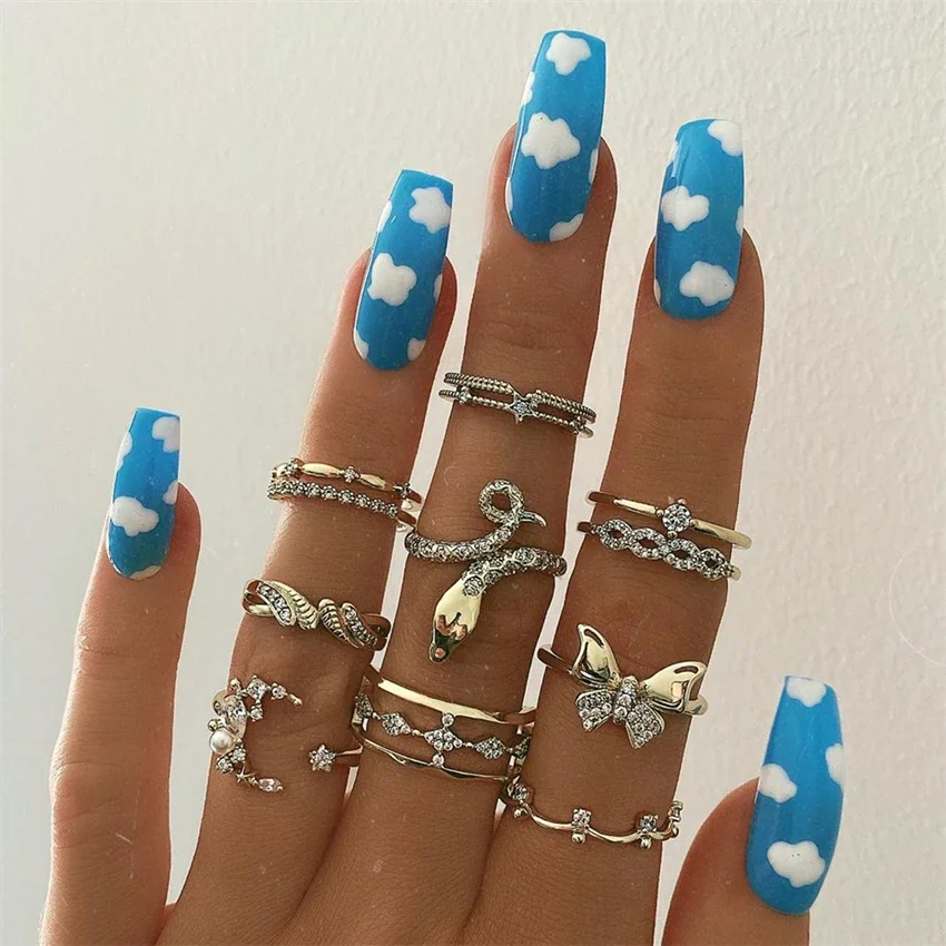 24ps/set Short Ballet Sky Blue Clouds Wearing False Nails Full Coverage Acrylic Press-on Nails Removable French Paste Fake Nails
24ps/set Short Ballet Sky Blue Clouds Wearing False Nails Full Coverage Acrylic Press-on Nails Removable French Paste Fake Nails