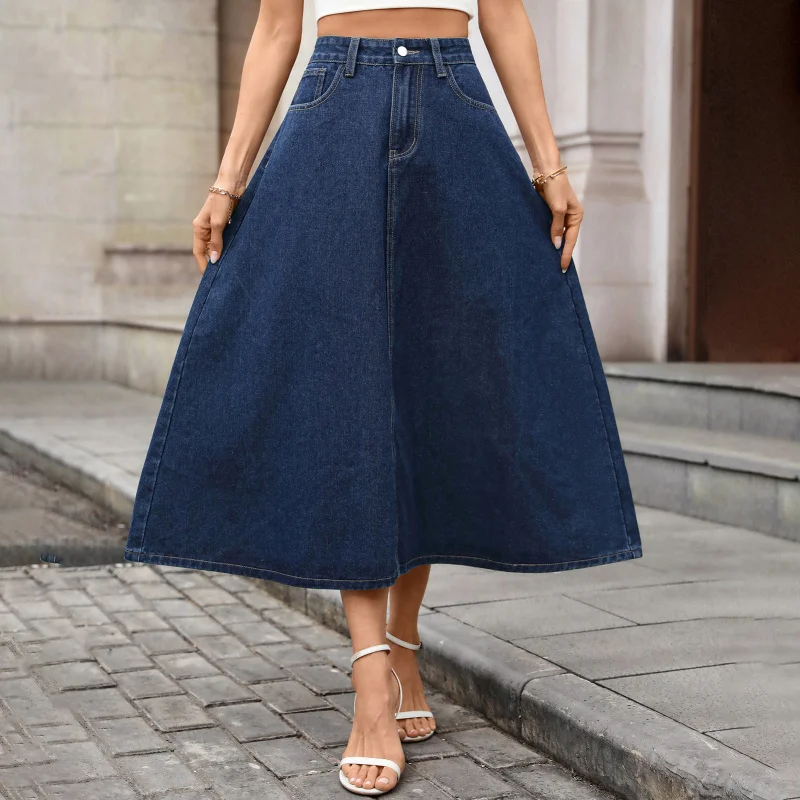 Retro Fashion High Waist Umbrella Skirt with Pockets Loose Fit Half Body Denim Spring/Summer 2026 New Arrival
Retro Fashion High Waist Umbrella Skirt with Pockets Loose Fit Half Body Denim Spring/Summer 2026 New Arrival
