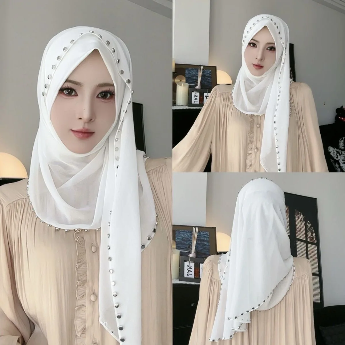 Rivet Decor Chiffon Muslim Head Cover Hijab Instant Wraps
Rivet Decor Chiffon Muslim Head Cover Hijab Instant Wraps