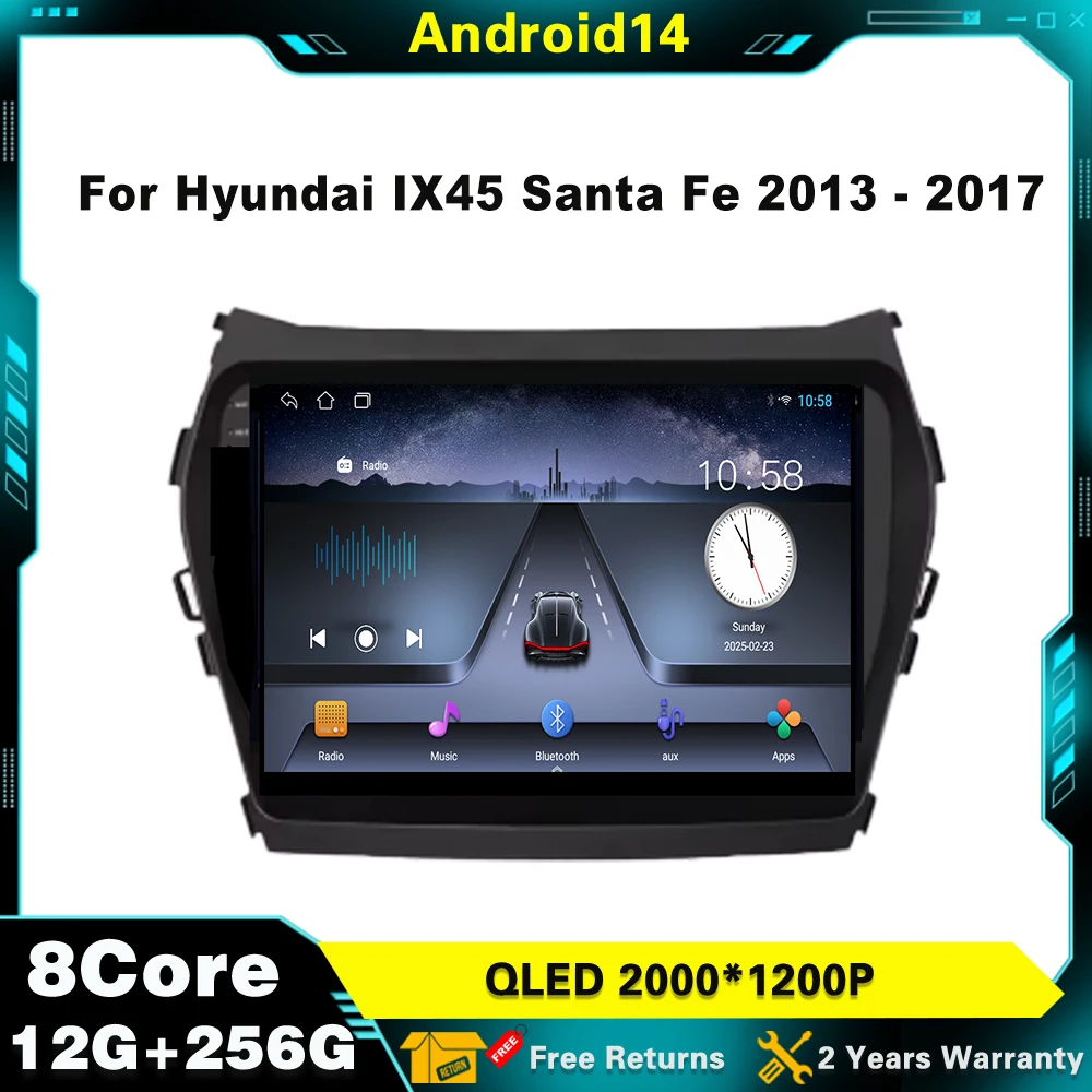 Android 14 Авто Авто Радио Мультимедийный Плеер GPS wifi Navi Стерео Bluetooth rds 9' для Hyundai IX45 Santa Fe 2013-2017 2 Din
Android 14 Авто Авто Радио Мультимедийный Плеер GPS wifi Navi Стерео Bluetooth rds 9' для Hyundai IX45 Santa Fe 2013-2017 2 Din