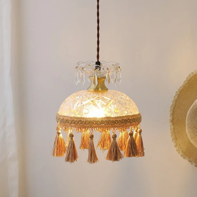 Medieval style tassel pendant lamp, bedroom bedside lamp, decorative lamp, creative retro glass brass small pendant lamp
Medieval style tassel pendant lamp, bedroom bedside lamp, decorative lamp, creative retro glass brass small pendant lamp