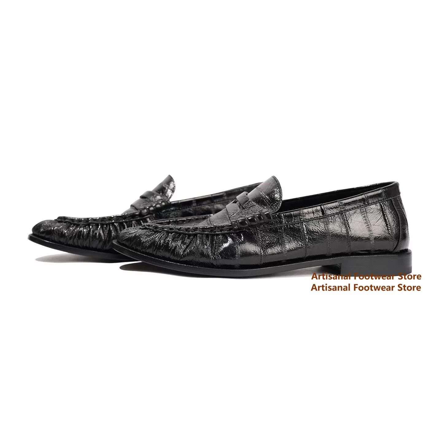 Black Croc Embossed Ruched Leather Loafers Men Slip On Dress Shoes Vintage Wrinkled Croc Print Casual Shoes Trendy Men's Shoes
Black Croc Embossed Ruched Leather Loafers Men Slip On Dress Shoes Vintage Wrinkled Croc Print Casual Shoes Trendy Men's Shoes