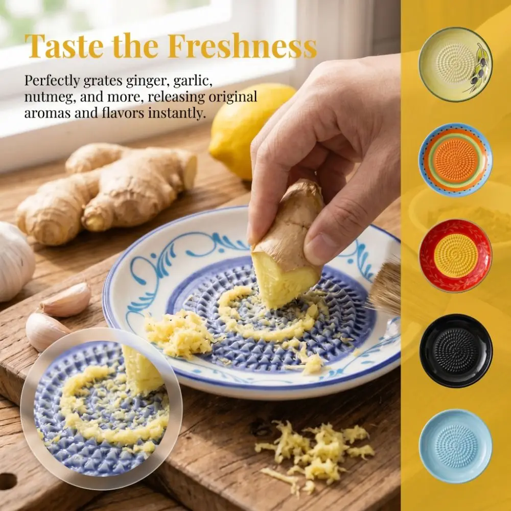 Ceramic Garlic Grater Plate 2-in-1 Handcrafted Garlic Ginger Grater Easy Clean Finger-Safe Garlic Ginger Masher
Ceramic Garlic Grater Plate 2-in-1 Handcrafted Garlic Ginger Grater Easy Clean Finger-Safe Garlic Ginger Masher
