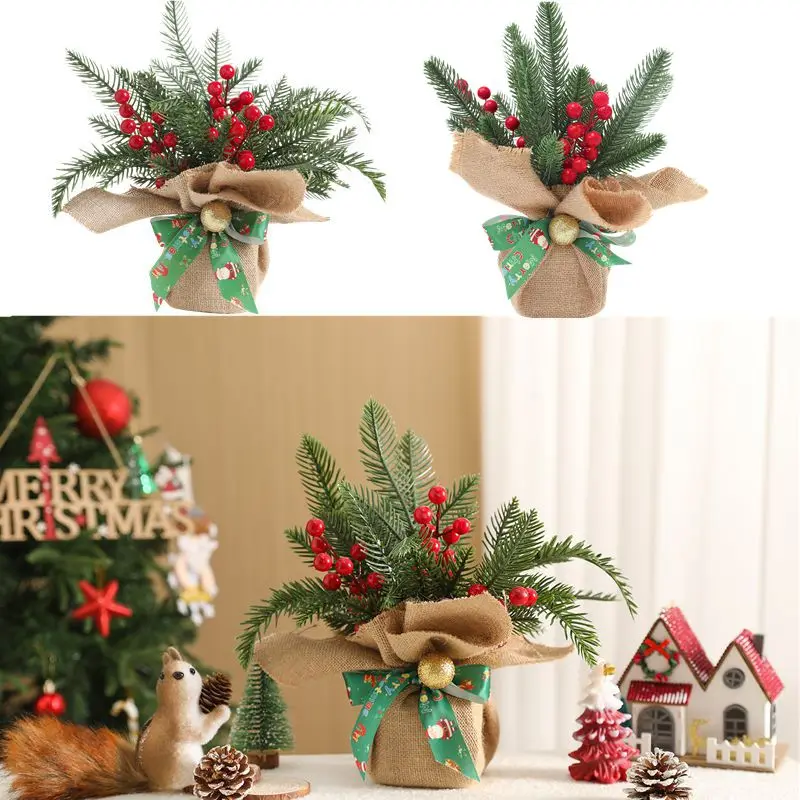 1Pcs 26/30cm Artificial Christmas Tree Table Decoration Simulation Red Berries Pinecone for Home Office Decor 2025 New Year Gift
1Pcs 26/30cm Artificial Christmas Tree Table Decoration Simulation Red Berries Pinecone for Home Office Decor 2025 New Year Gift