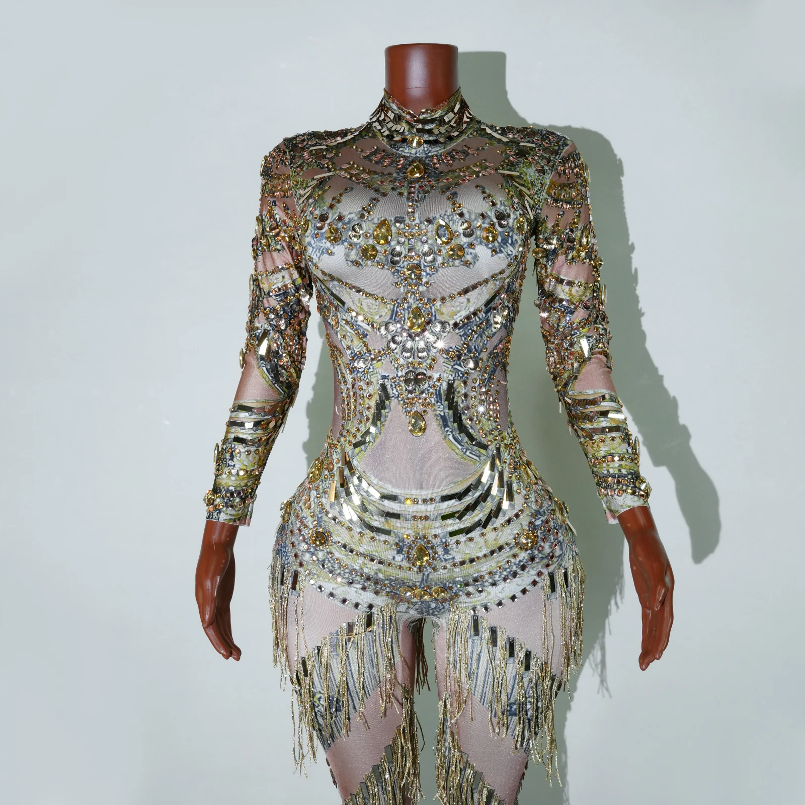 Luxury Rhinestones Long Sleeve Jumpsuit Women Sequin Fringes Crystal Birthday Party Dancer Stage Drag Queen Performance Costumes
Luxury Rhinestones Long Sleeve Jumpsuit Women Sequin Fringes Crystal Birthday Party Dancer Stage Drag Queen Performance Costumes