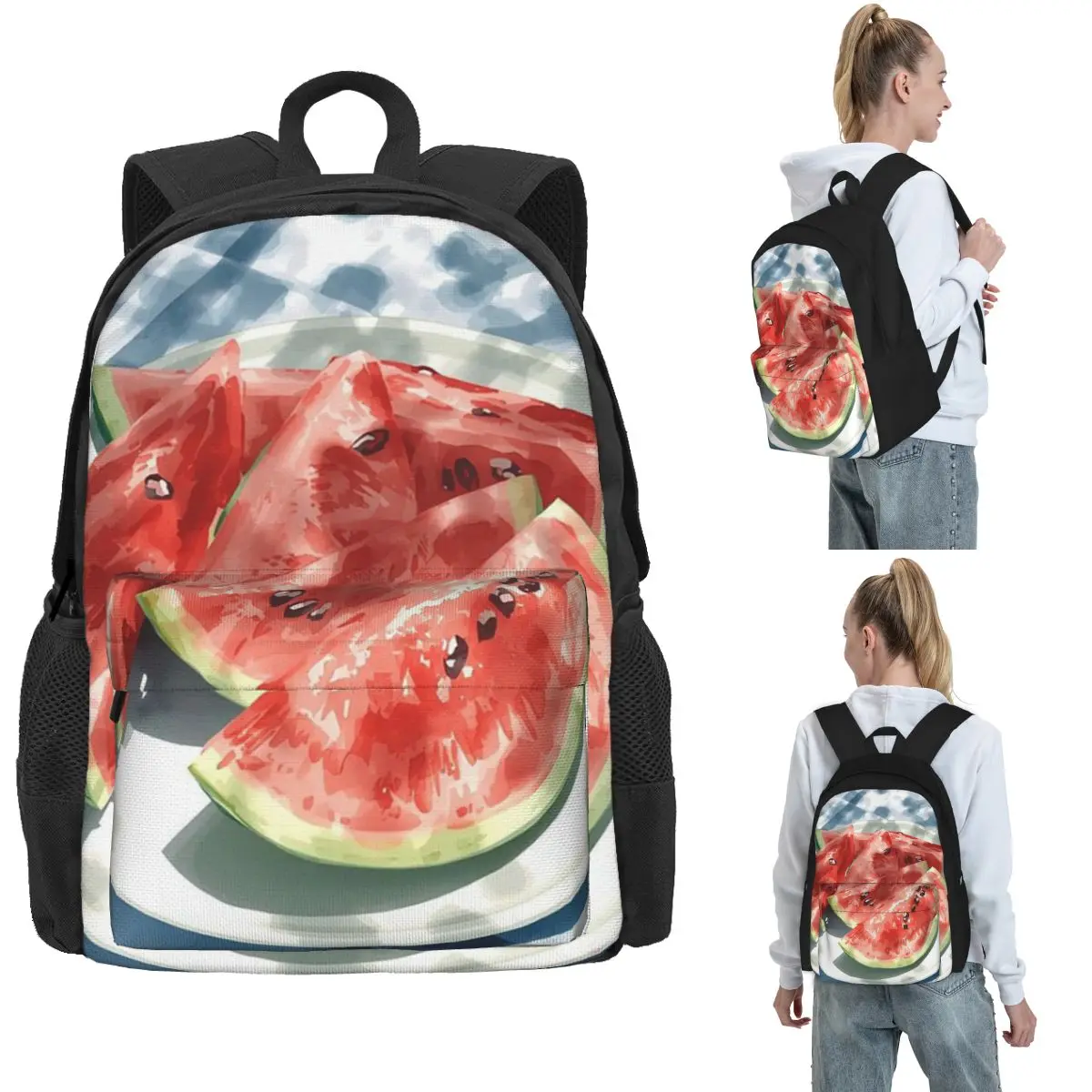 Fresh Watermelon Slices Backpack Hot Sale Daypack Large Capacity Boys Girls BookBag School Bag Shoulder Bags for Men Women
Fresh Watermelon Slices Backpack Hot Sale Daypack Large Capacity Boys Girls BookBag School Bag Shoulder Bags for Men Women