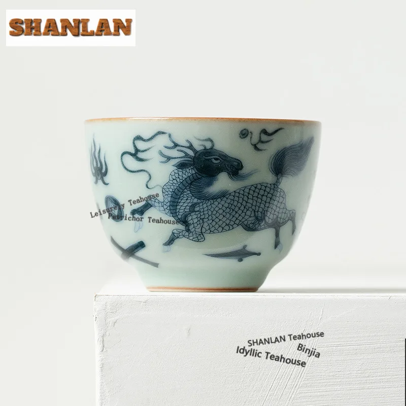 Blue White Porcelain Ru Kiln Teacup Zen Tea Bowl Cute Cup Tea-tasting Smelling Cup Chazhan Master Cups Teaset Collection Craft
Blue White Porcelain Ru Kiln Teacup Zen Tea Bowl Cute Cup Tea-tasting Smelling Cup Chazhan Master Cups Teaset Collection Craft