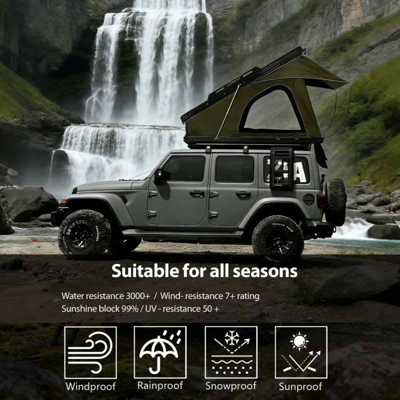 4WD Offroad Aluminum Hard Rooftop Tent Breathable All Seasons Camping
4WD Offroad Aluminum Hard Rooftop Tent Breathable All Seasons Camping