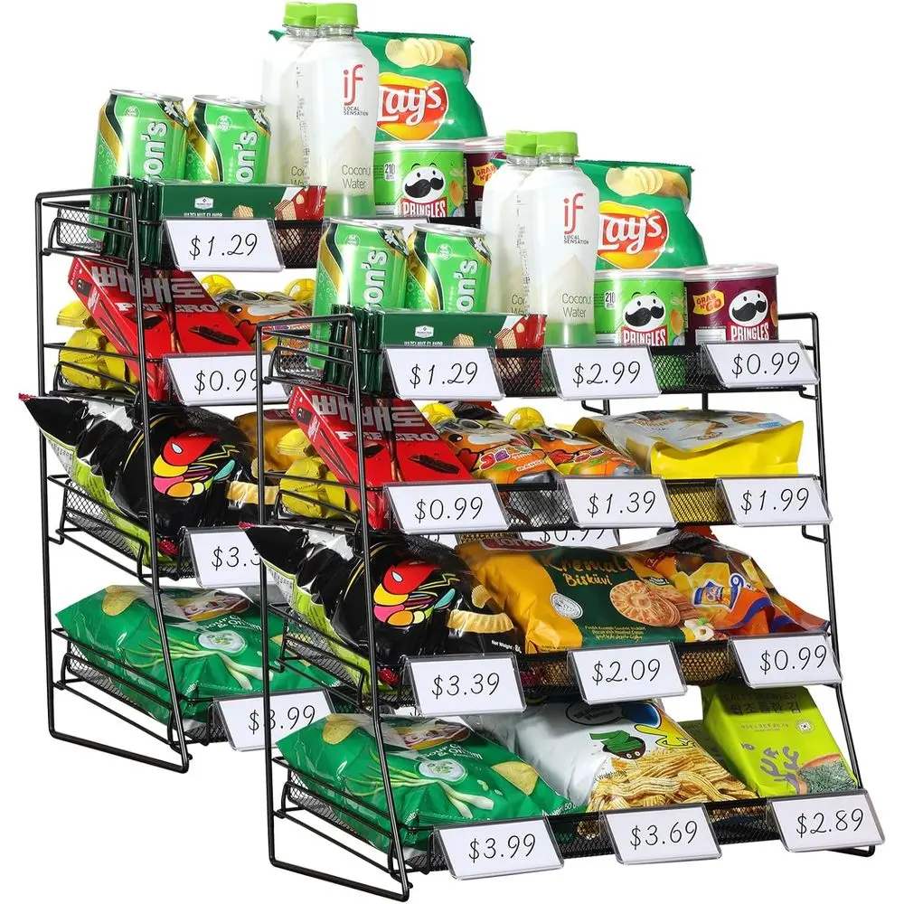 4-уровневая черная штабелируемая стойка для конфет, органайзер для закусок для столешницы, магазинов, офисов с 24 вывесками и 60 этикетками (металлическая мес...
4-уровневая черная штабелируемая стойка для конфет, органайзер для закусок для столешницы, магазинов, офисов с 24 вывесками и 60 этикетками (металлическая мес...