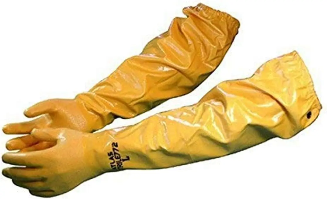 25" Yellow Nitrile Chemical Resistant Gloves, Large, 1 Pair, Puncture & Abrasion Protection
25" Yellow Nitrile Chemical Resistant Gloves, Large, 1 Pair, Puncture & Abrasion Protection