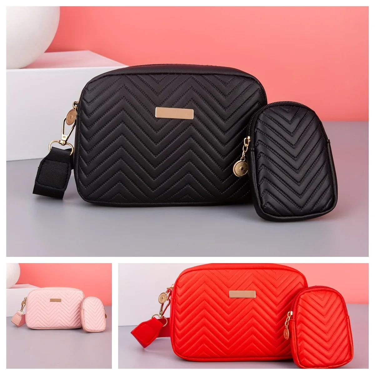 Quilted Small Crossbody Bag with Coin Purse Pouch, Women Square Camera Side Shoulder 2 Size Handbags Pu Leather Trendy Design
Quilted Small Crossbody Bag with Coin Purse Pouch, Women Square Camera Side Shoulder 2 Size Handbags Pu Leather Trendy Design