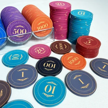 100pcs Ceramic Chips 43mm Texas Hold'em Poker Chip Set Casino Poker Chips Baccarat Entertainment Coin Round Chips