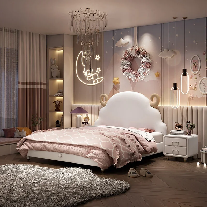 Children's bed little sheep girl princess bed white lamb girl modern simple bedroom teen children furniture
Children's bed little sheep girl princess bed white lamb girl modern simple bedroom teen children furniture