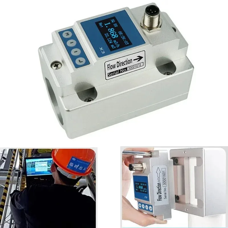 Ultrasonic Flow Meter Clamp-On Digital Display for Liquid Water Monitoring Suitable for Clean Water And Sewage