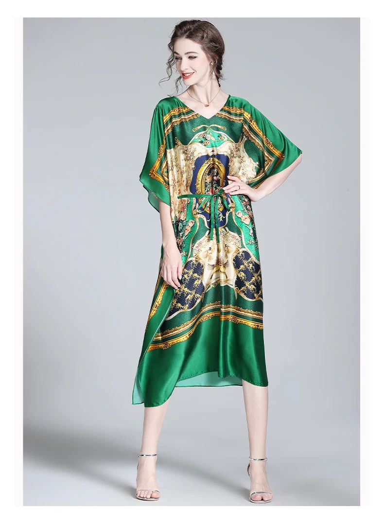 Women Floral Mulberry Slik Midi Dress Spring Summer Elegant Loose Waist Plus Size Dress 2024 Korean Vintage Casual Dress
Women Floral Mulberry Slik Midi Dress Spring Summer Elegant Loose Waist Plus Size Dress 2024 Korean Vintage Casual Dress