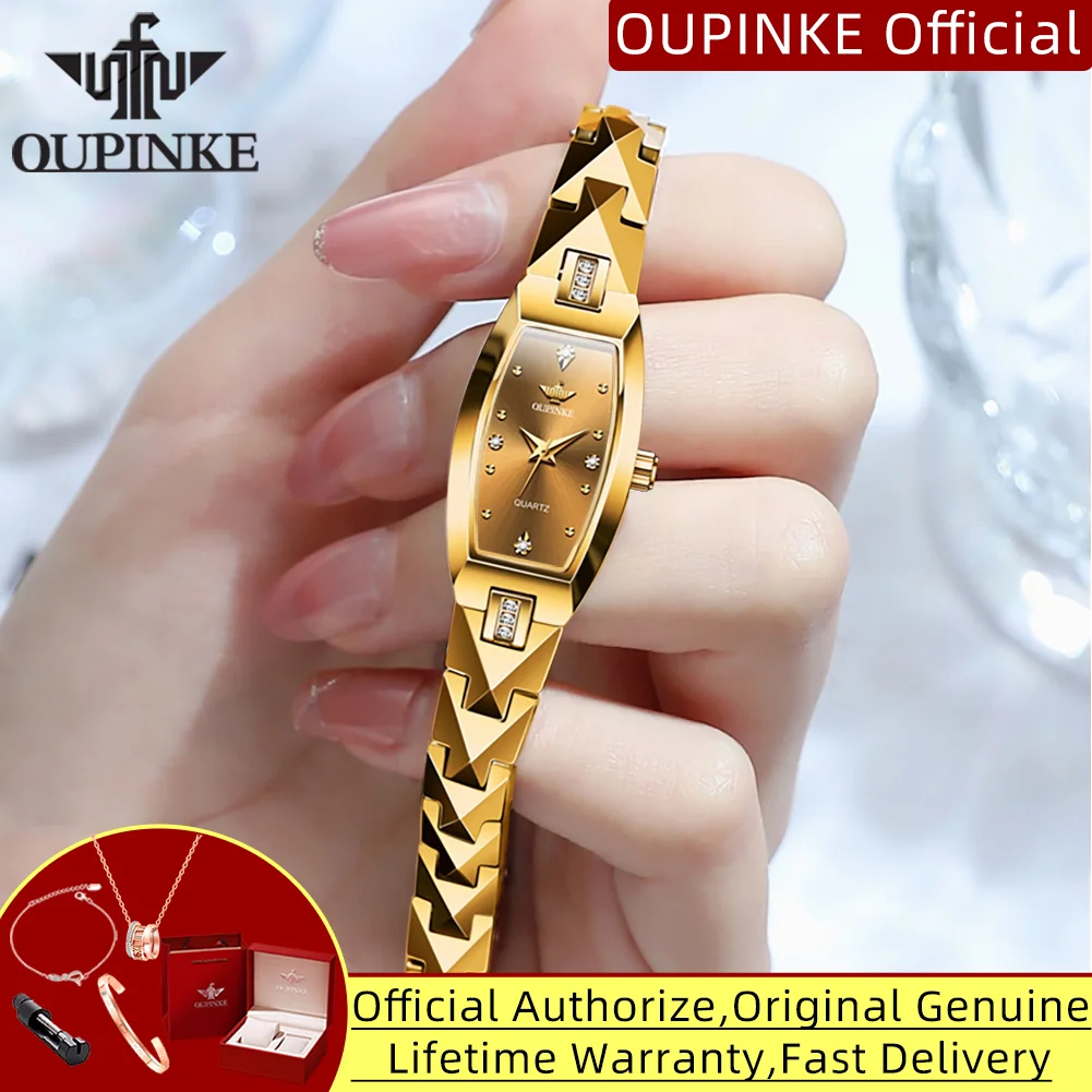 OUPINKE 3242 Швейцарские кварцевые часы для женщин Tonneau с бриллиантовым циферблатом из вольфрамовой стали, водонепроницаемые, роскошные, элегантные женские наручные часы
OUPINKE 3242 Швейцарские кварцевые часы для женщин Tonneau с бриллиантовым циферблатом из вольфрамовой стали, водонепроницаемые, роскошные, элегантные женские наручные часы