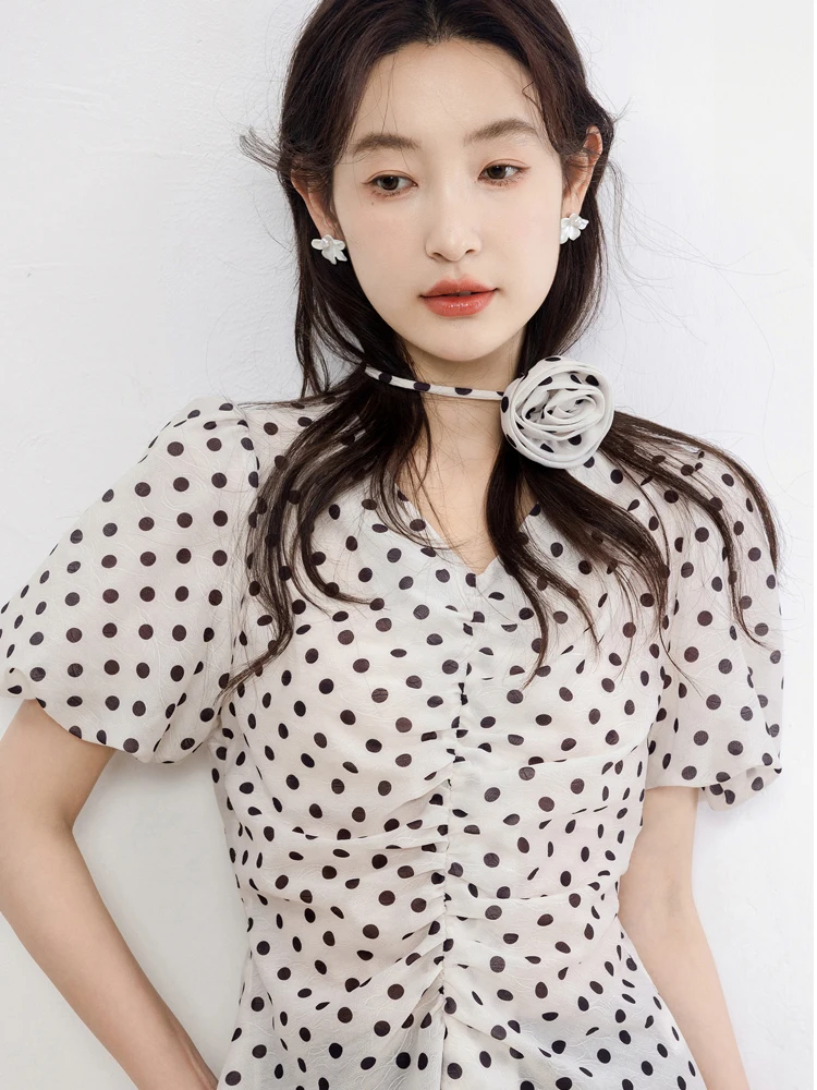 V-neck Dot Chiffon Shirt 2024 New Thin Short Sleeve Blouse Summer Fashion Comfort Elegant Casual Pullovers
V-neck Dot Chiffon Shirt 2024 New Thin Short Sleeve Blouse Summer Fashion Comfort Elegant Casual Pullovers