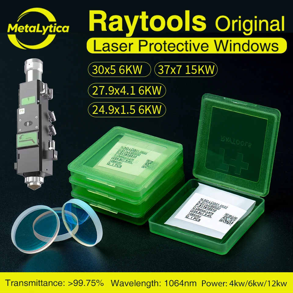  Original Raytools Protective Windows Laser Optical Protective Lens 27.9x4.1 24.9x1.5 30x5 37x7 for Raytools Fiber Laser Head
Original Raytools Protective Windows Laser Optical Protective Lens 27.9x4.1 24.9x1.5 30x5 37x7 for Raytools Fiber Laser Head