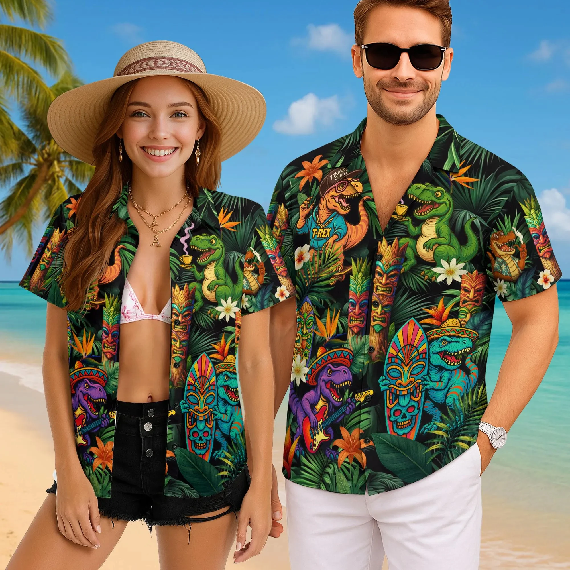New Dinosaur Tropical Hawaiian Shirts, Dinosaur Summer Beach Shirt, Tiki Shirt For Men, Dinosaur Hawaiian Shirts For Women
New Dinosaur Tropical Hawaiian Shirts, Dinosaur Summer Beach Shirt, Tiki Shirt For Men, Dinosaur Hawaiian Shirts For Women
