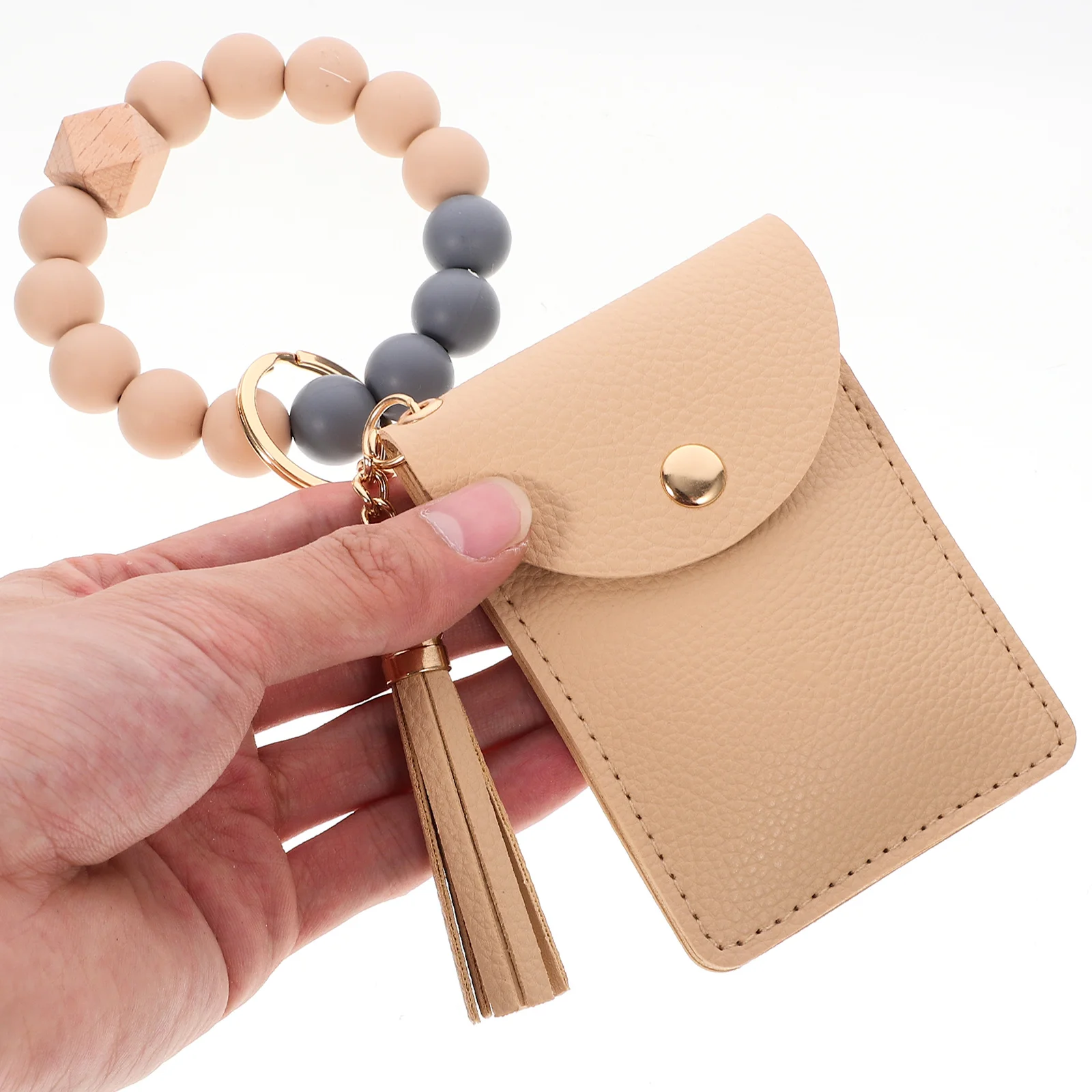 Silicone Bead Bracelet Keychain Wallet Wristlet Small Purse Tassel Lipstick Holder Card Keychain Wristlet for Women Fashion
Silicone Bead Bracelet Keychain Wallet Wristlet Small Purse Tassel Lipstick Holder Card Keychain Wristlet for Women Fashion